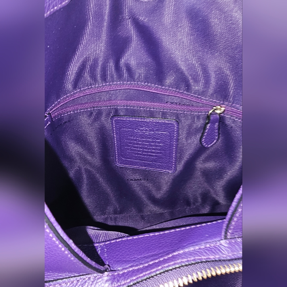 COACH Edie Vibrant Purple Shoulder Bag with Dust Bag & Pair of Twillies - Picture 7 of 15